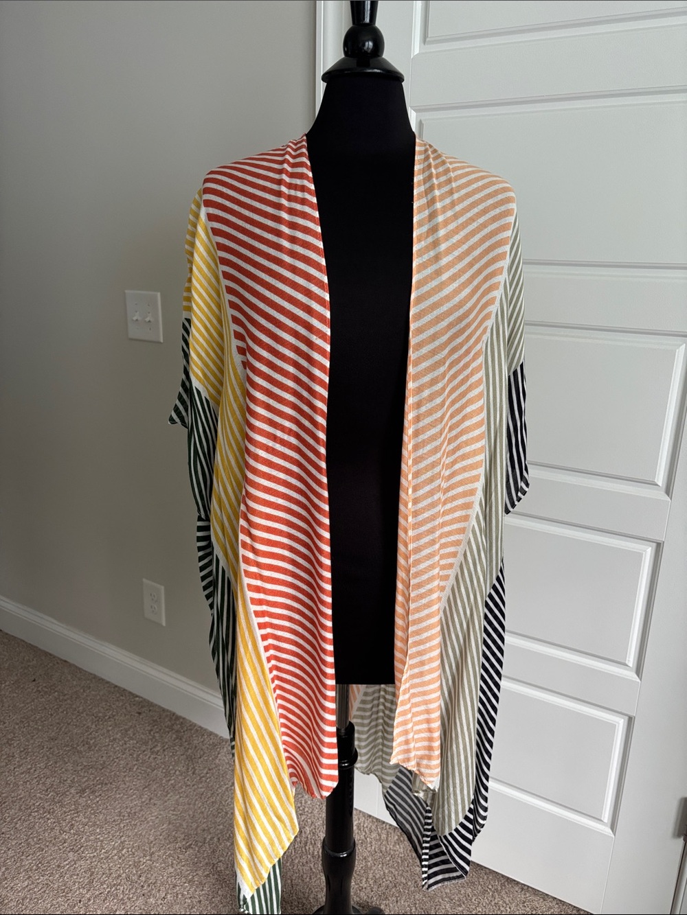 Striped Multicolor striped Kimono